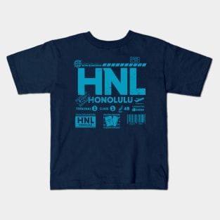 Vintage Honolulu Hawaii HND Airport Code Travel Day Retro Travel Tag Kids T-Shirt